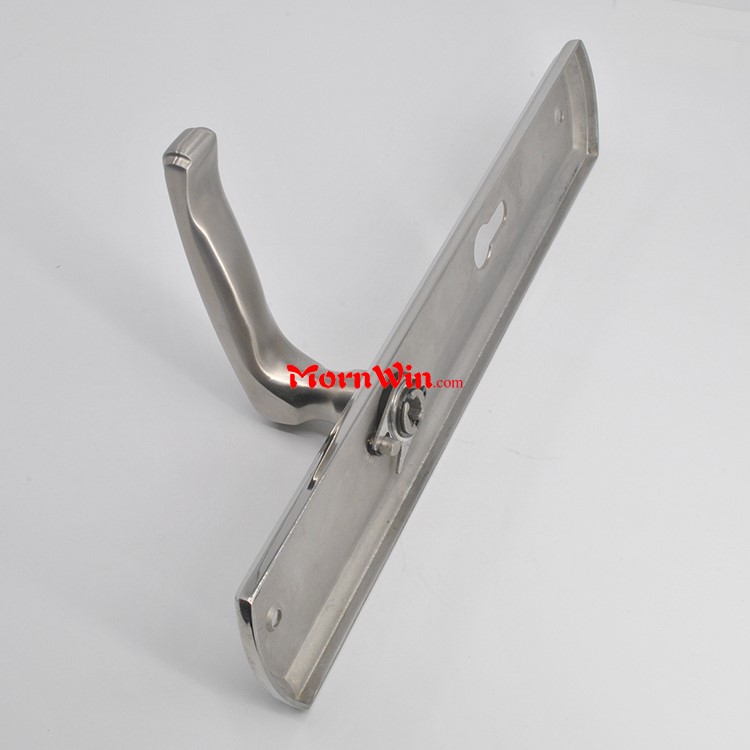 SUS304 Long Plate Stainless Steel Door Lever Handle on 85mm Plate
