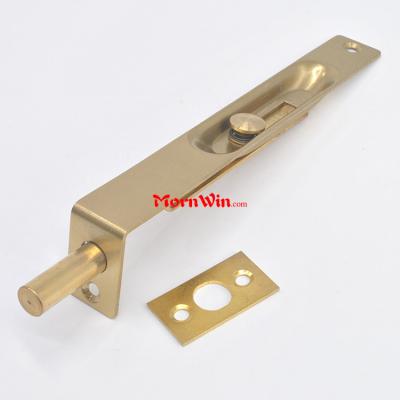 Satin Brass material Security safety Flush Door Bolt with Bolt Base door drop bolt