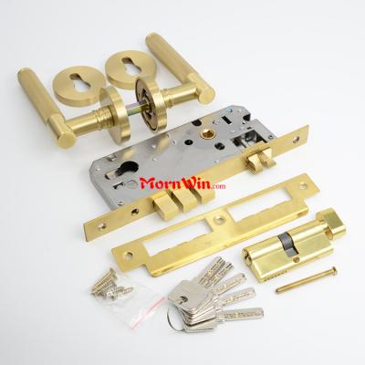 Solid brass mechanical mortise pure copper entrance door lock with keys