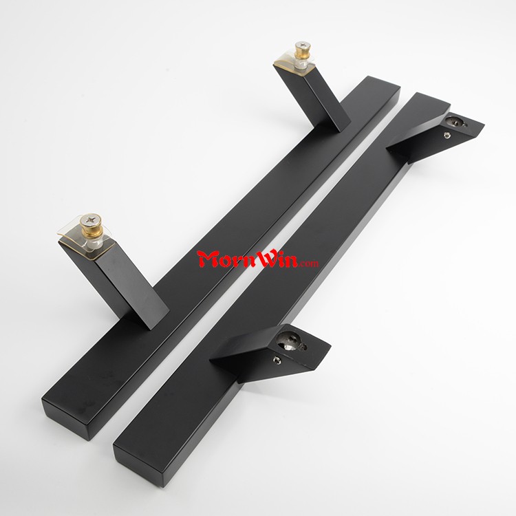 Square Matt Black 304 Door Pull Handles With 45 Degrees Feet