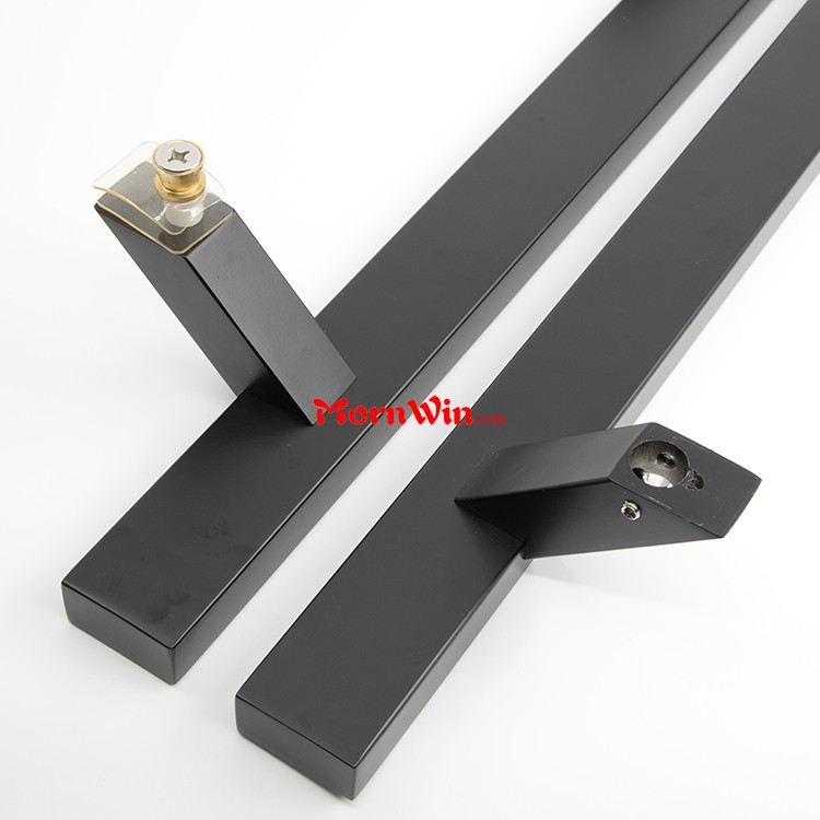 Square Matt Black 304 Door Pull Handles With 45 Degrees Feet