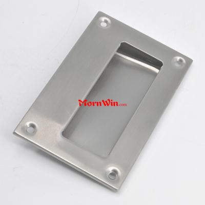 Square Satin Stainless Steel Concealed Fixing Square Pocket Cup Pull