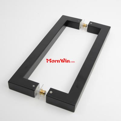 Stainless Steel Black Square Shape glass Door Pull Handle