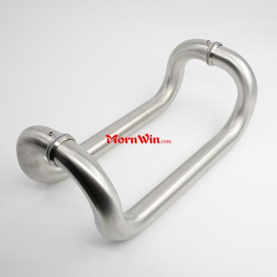 Stainless steel interior glass door fancy flush pull handle