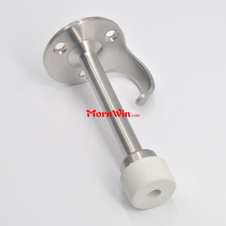 Stainless steel wall mounted Rubber Door Stopper With Coat Hook 