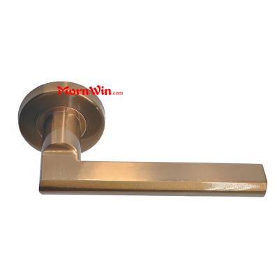 Top quality Solid stainless steel Antique Brass door lever handle on rose rosette