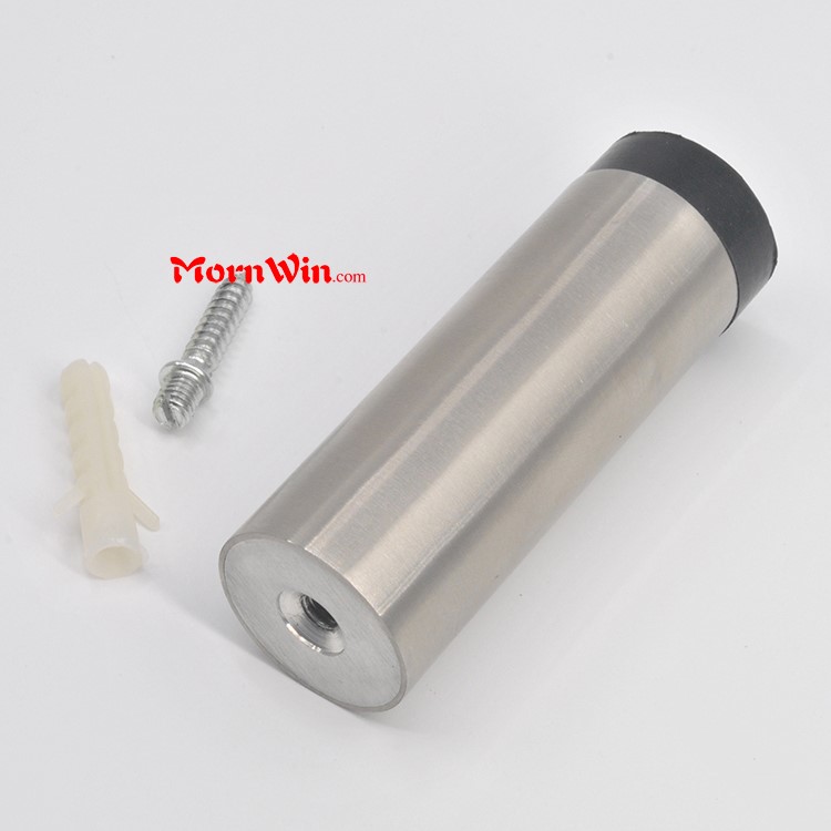 Top quality stainless steel sliding cylinder original door stopper with rubber