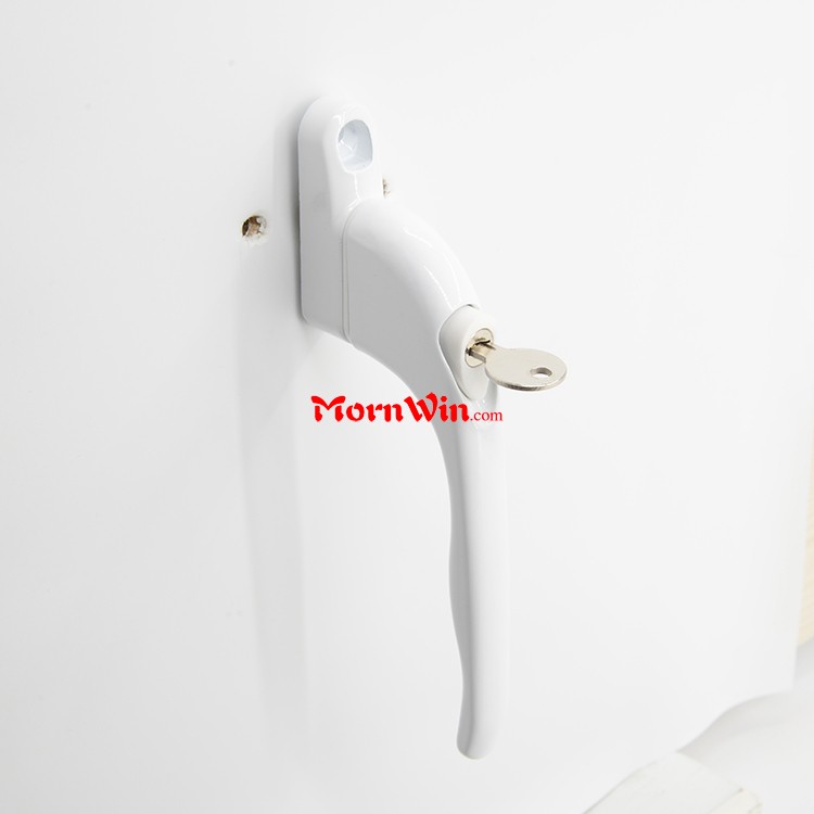 White aluminum window lock handle lock with lock 