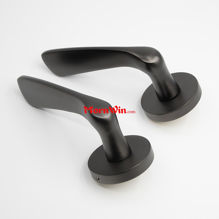 Wholesale modern Brass Black high quality solid brass lever door handles