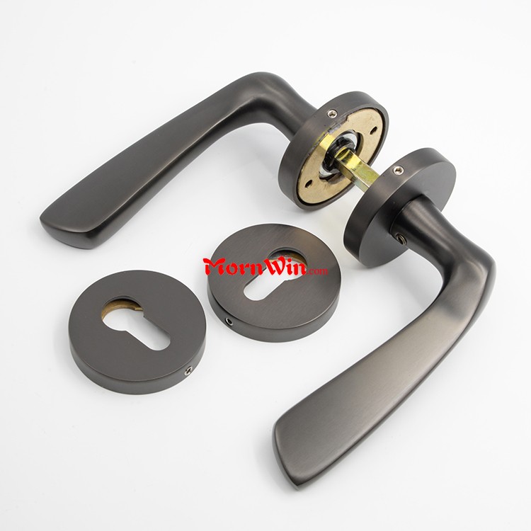 Wholesale modern Brass Black high quality solid brass lever door handles