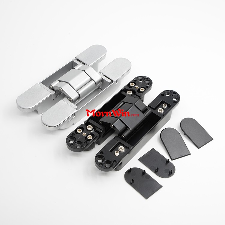 Zinc Alloy 3D concealed hinges matt black invisible door hinge