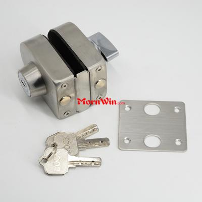 double side open commercial sliding glass round door lock