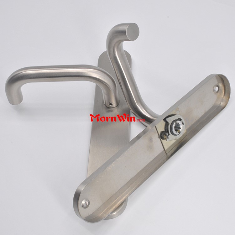 high security stainless steel solid lever france door handles on plate