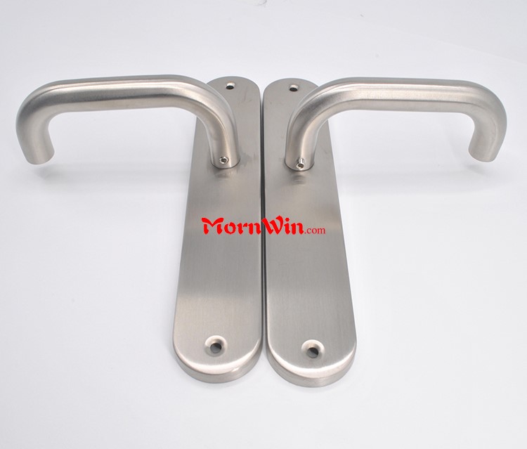 high security stainless steel solid lever france door handles on plate