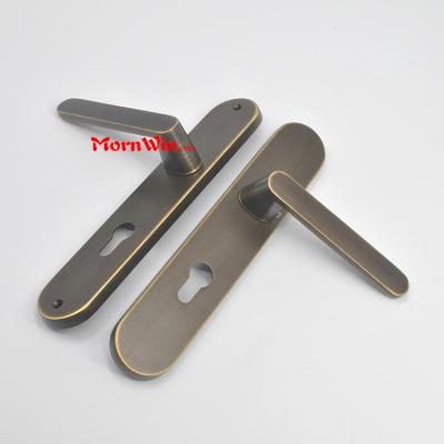 luxury brass door handle with long plate handle knob handle