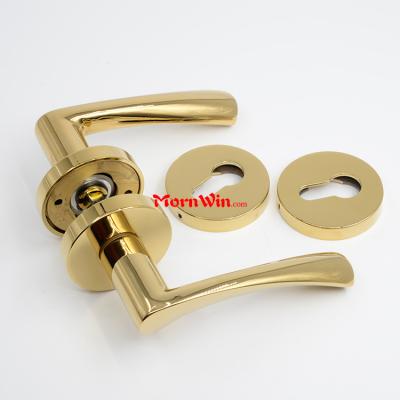 polished brass lever door handle