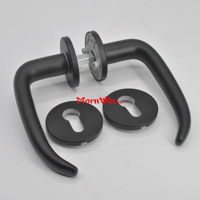 solid durability aluminum black lever door handle 