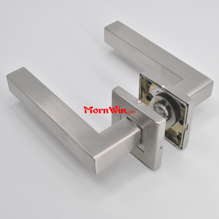 square rosette tube stainless steel lever door handle