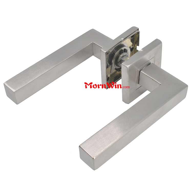 square rosette tube stainless steel lever door handle