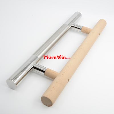 stainless steel and wood door pull handle wood door handle for sauna room