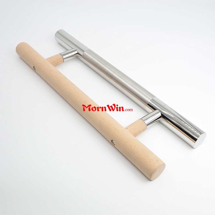 stainless steel and wood door pull handle wood door handle for sauna room