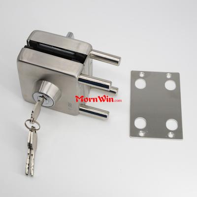stainless steel commercial swinging sliding glass to wall double side door locks