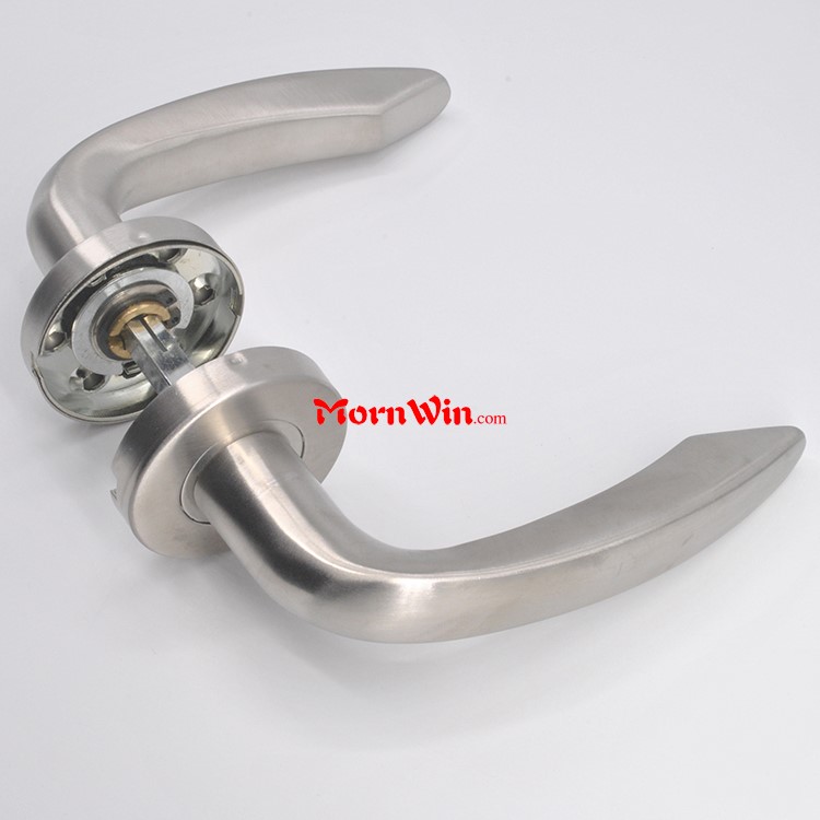 stainless steel curved shape tube lever fancy door handles