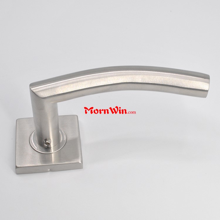 stainless steel internal door handle on square rose